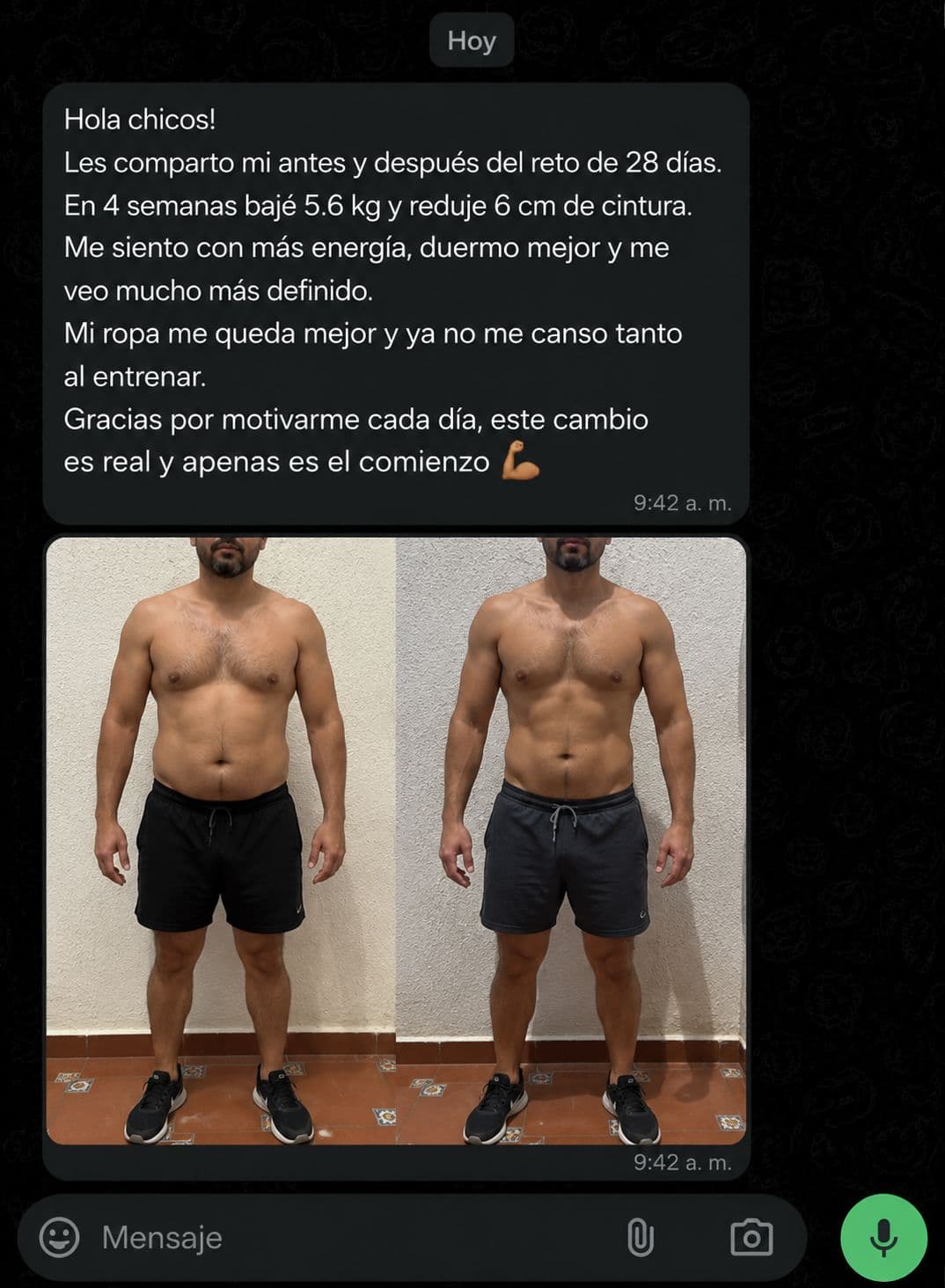 David, resultado real con Slim Method